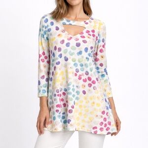 Atelier5 Multicolored Abstract Animal Print Trapeze Tunic
